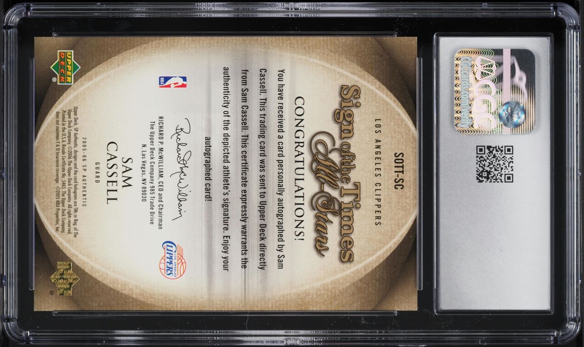 2005 SP Authentic Sign Of The Times All-Stars Sam Cassell AUTO /50 CGC 9