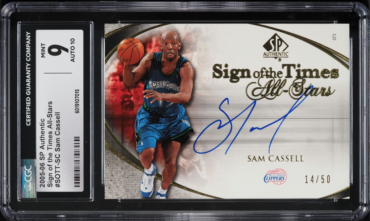2005 SP Authentic Sign Of The Times All-Stars Sam Cassell AUTO /50 CGC 9