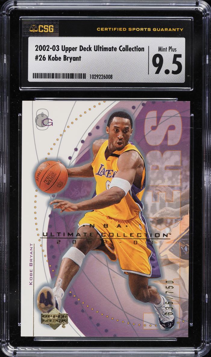 2002 Ultimate Collection Kobe Bryant /750 #26 CSG 9.5 MINT+