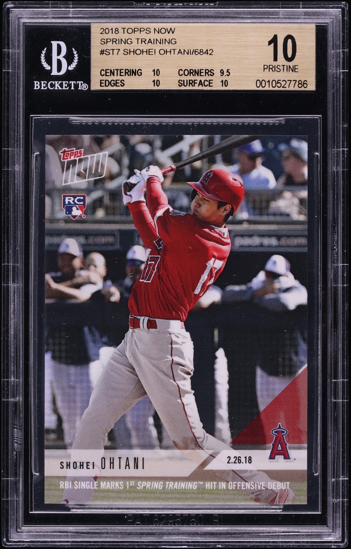 2018 Topps Now Spring Training Shohei Ohtani ROOKIE #ST-7 BGS 10 PRISTINE