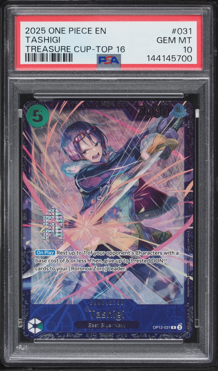 2025 One Piece Promo Treasure Cup Top 16 Tashigi #OP12-031 PSA 10 GEM MINT