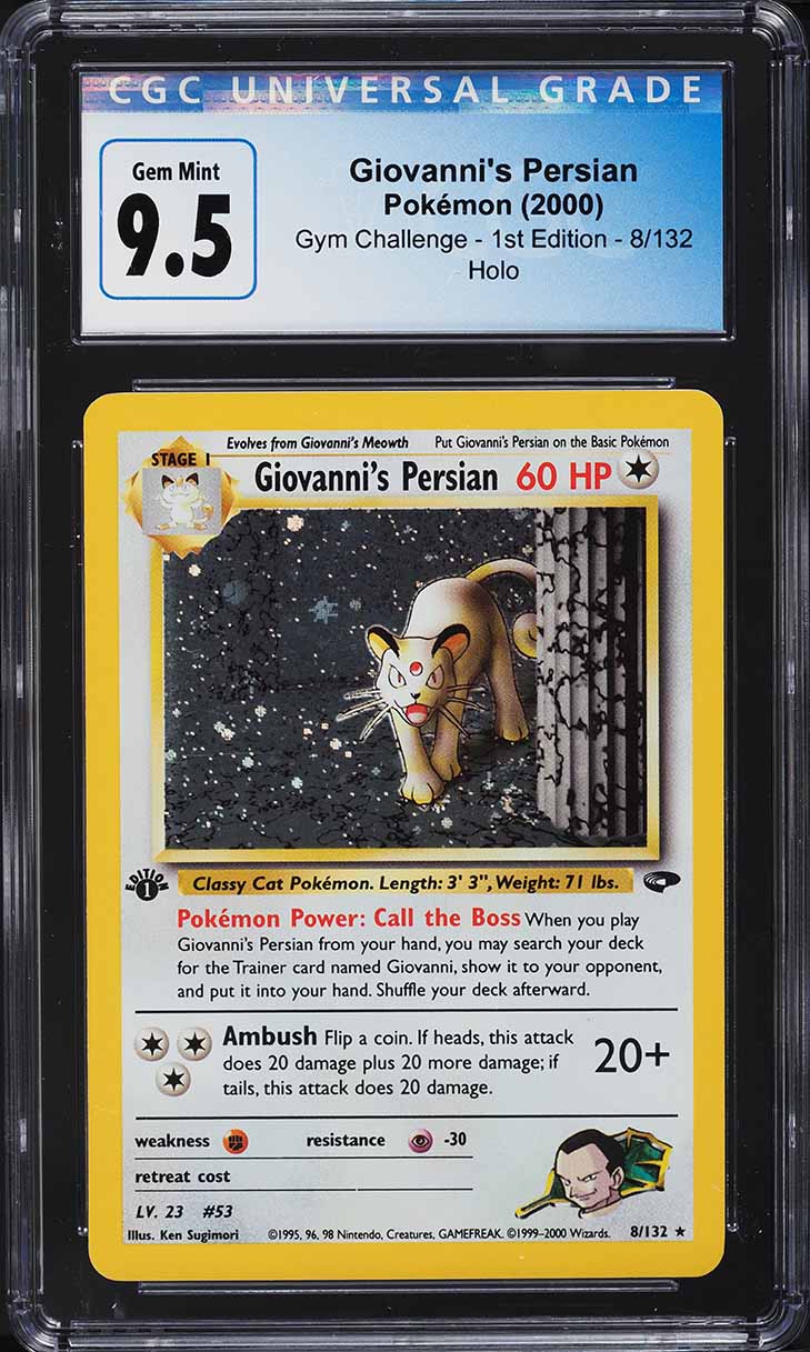 2000 Pokemon Gym Challenge 1st Edition Holo Giovanni's Persian #8 CGC 9.5 GEM