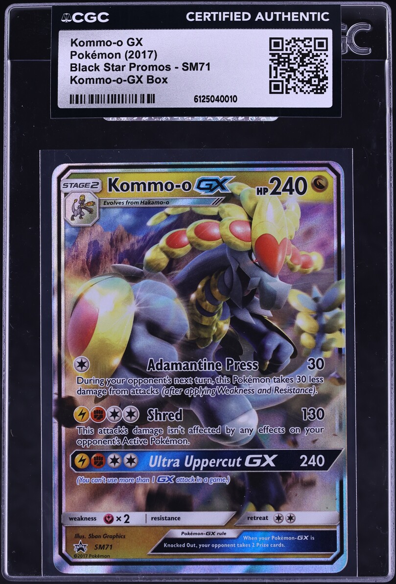2017 Pokemon Sun & Moon Black Star Promo Kommo-o GX #SM71 CGC AUTH
