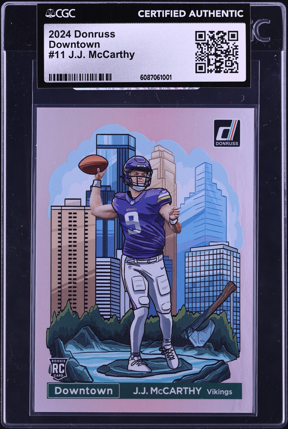 2024 Donruss Downtown J.J. McCarthy ROOKIE #11 CGC AUTH