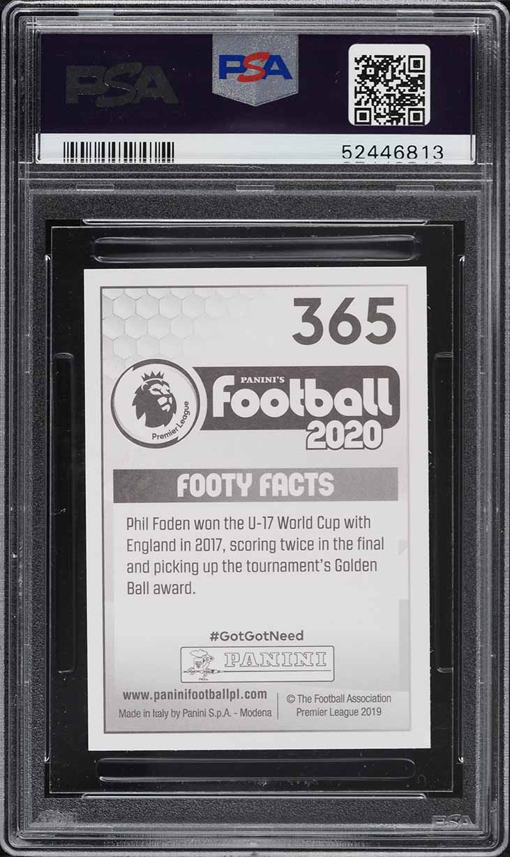 2019 Panini English Premier League Phil Foden #365 PSA 10 GEM MINT