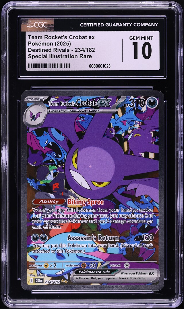 2025 Pokemon SV Destined Rivals SIR Team Rocket's Crobat ex #234 CGC 10 GEM MINT
