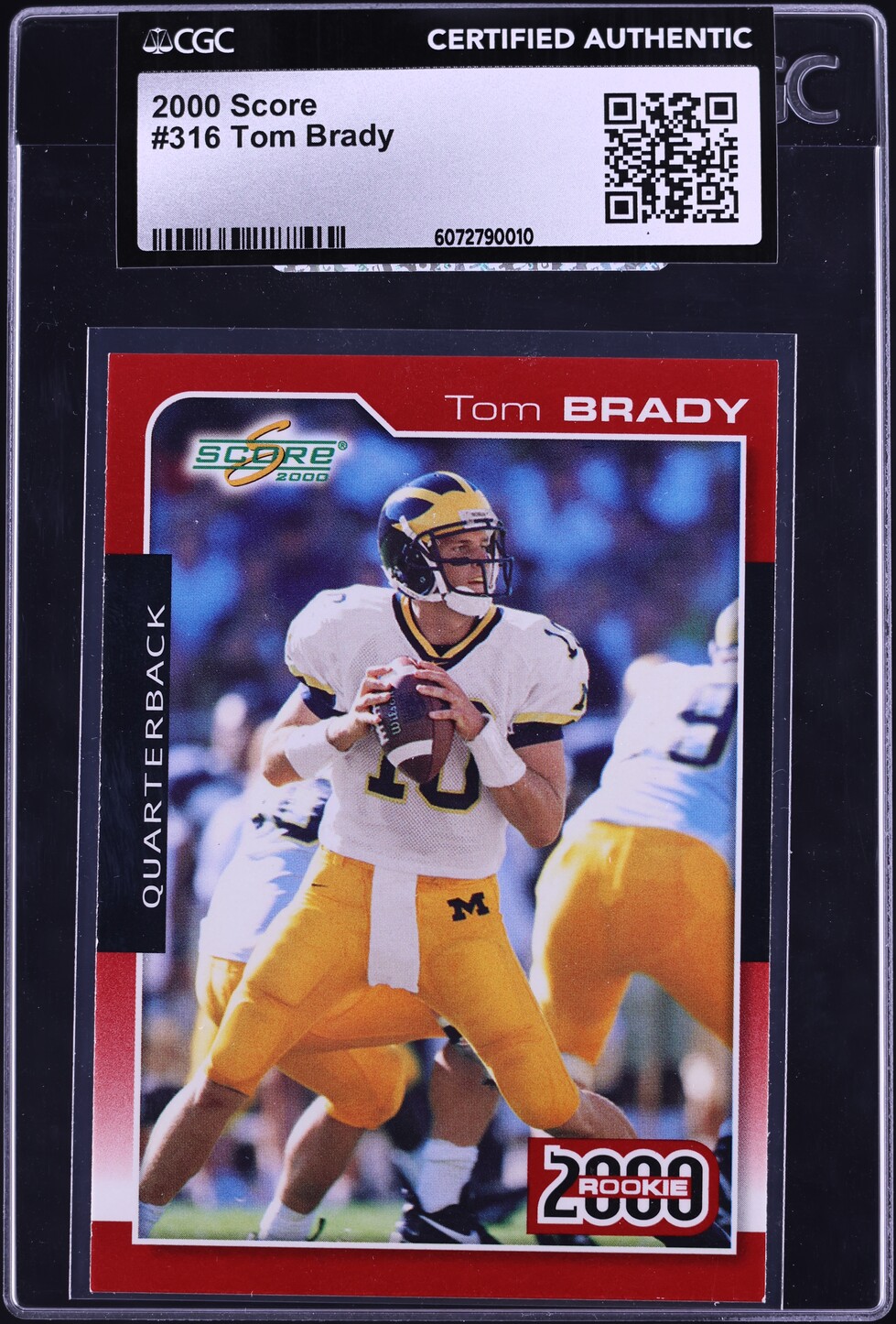 2000 Score Football Tom Brady ROOKIE #316 CGC AUTH