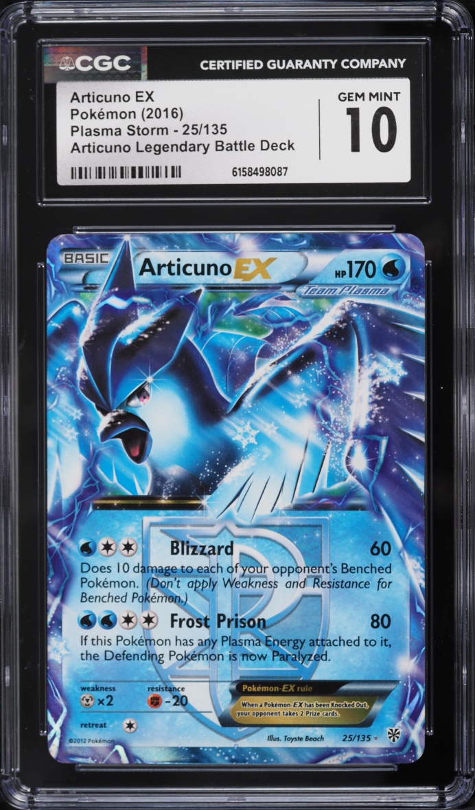 2016 Pokemon BW Plasma Storm Articuno Legendary Battle Deck Articuno EX #25 CGC 10 GEM MINT