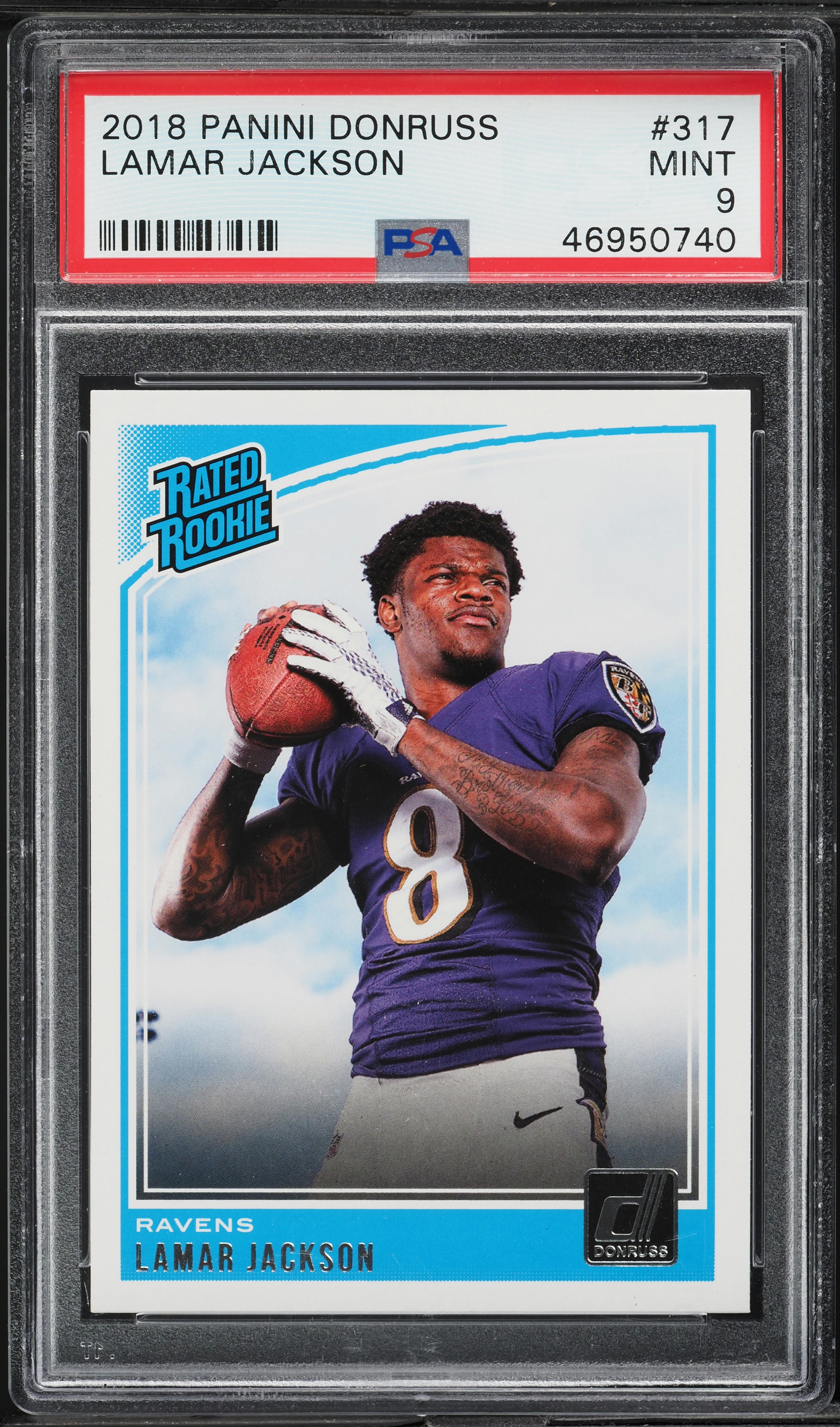 2018 Donruss Football Lamar Jackson ROOKIE #317 PSA 9 MINT