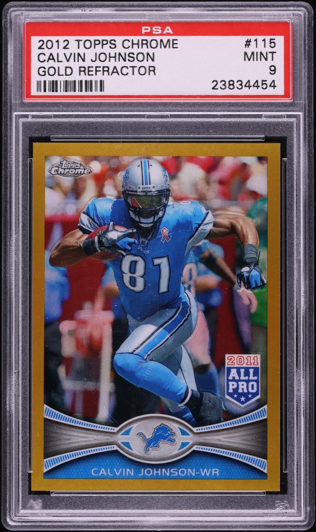 2012 Topps Chrome Gold Refractor Calvin Johnson /50 #115 PSA 9 MINT