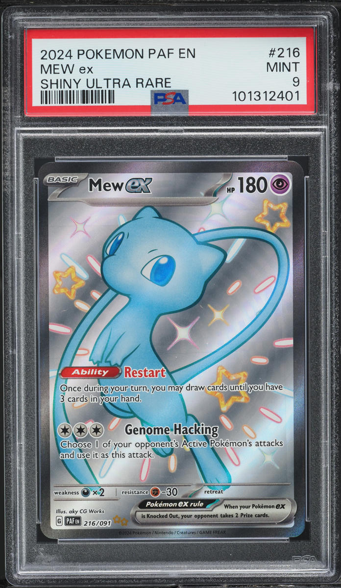 2024 Pokemon Scarlet & Violet Paldean Fates Shiny Mew ex #216 PSA 9 ...