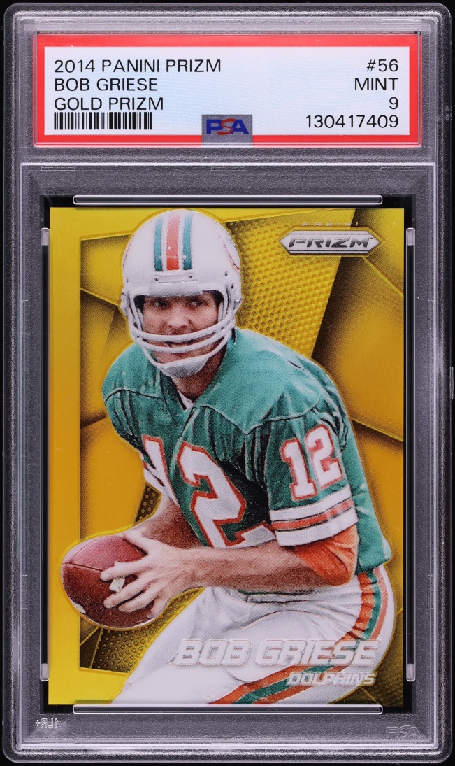 2014 Panini Prizm Gold Bob Griese 1/10 #56 PSA 9 MINT - Photo 1