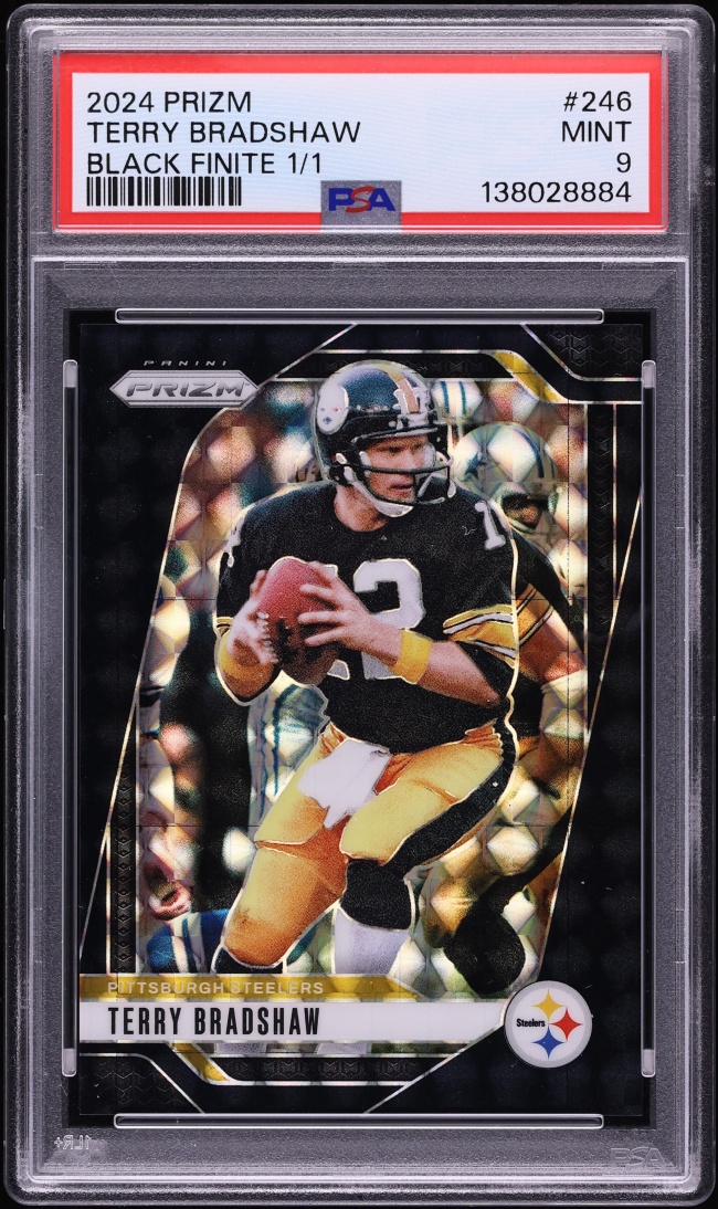 2024 Panini Prizm Black Finite Terry Bradshaw 1/1 #246 PSA 9 MINT - Photo 1