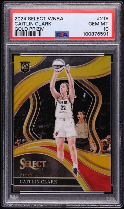 2024 Select WNBA Courtside Gold Prizm Caitlin Clark ROOKIE /10 #218 PSA 10 GEM MINT