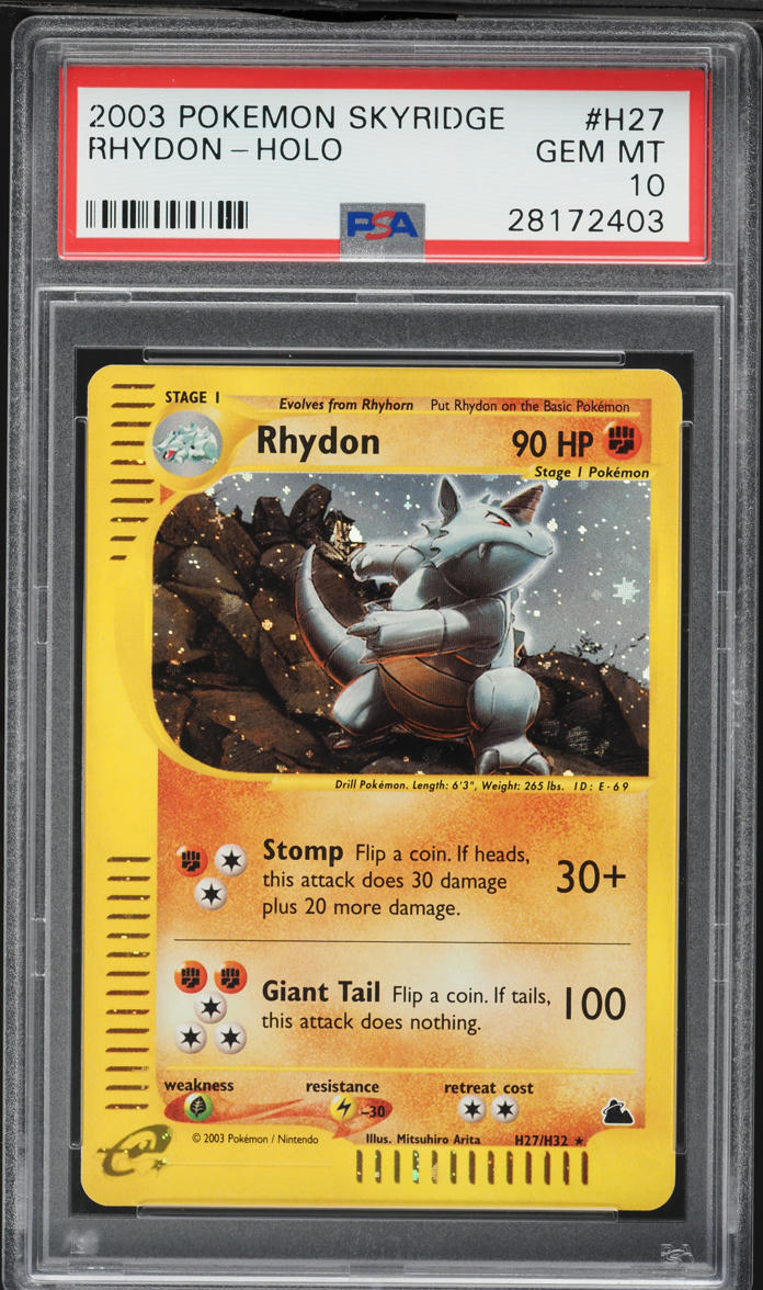 2003 Pokemon Skyridge Holo Rhydon #H27 PSA 10 GEM MINT