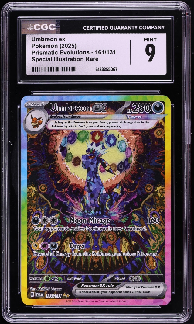 2025 Pokemon Scarlet & Violet Prismatic Evolutions SIR Umbreon EX #161 CGC 9 MINT