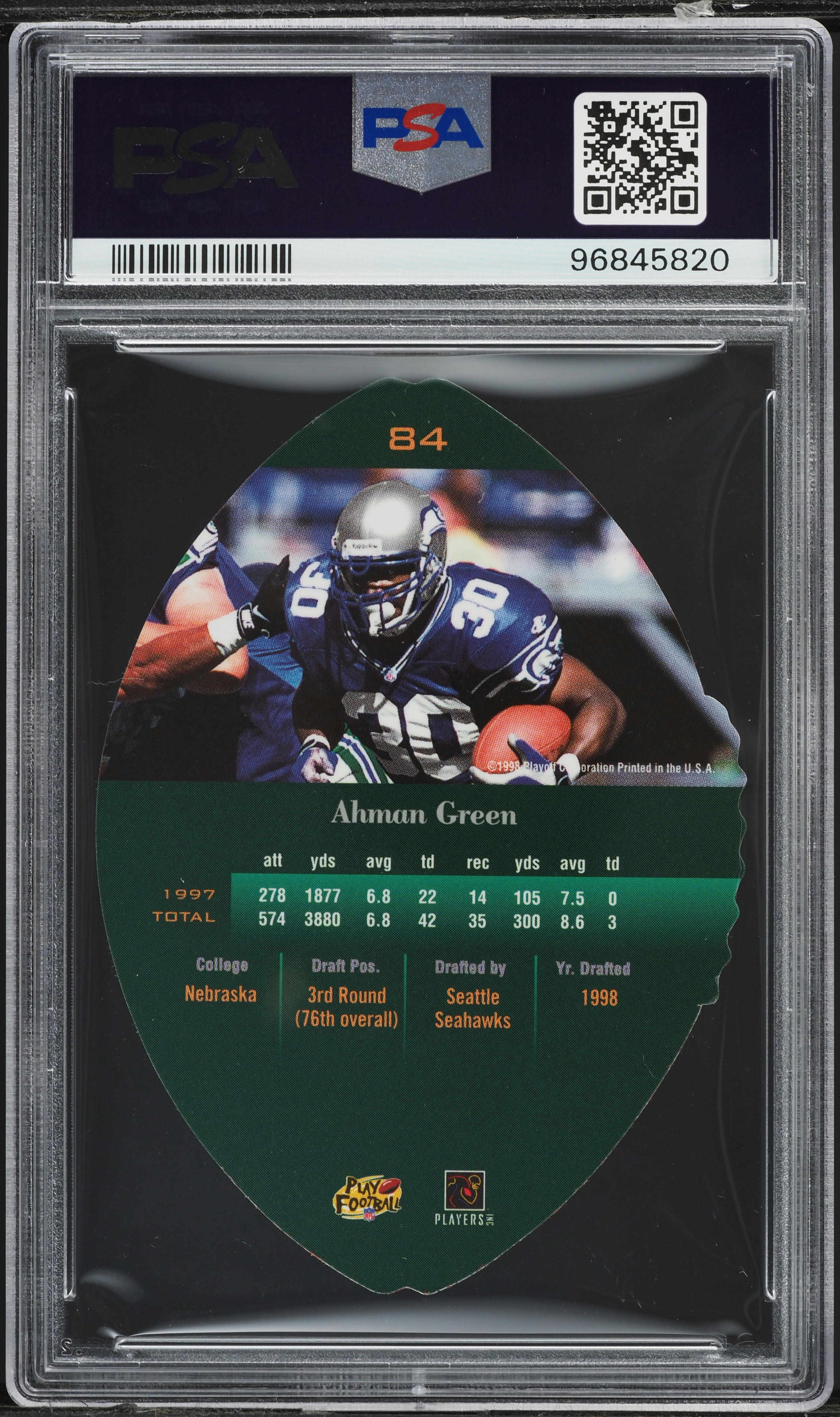 1998 Playoff Contenders Leather Ahman Green ROOKIE #84 PSA 10 GEM