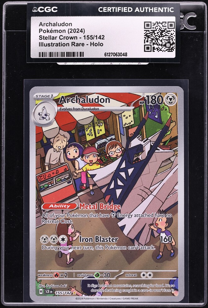 2024 Pokemon Scarlet & Violet Stellar Crown IR Archaludon #155 CGC AUTH
