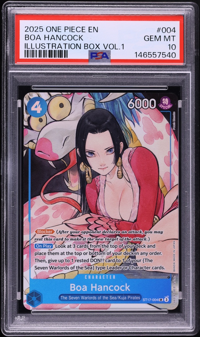 2025 One Piece Promo Illustration Box Volume 1 SR Boa Hancock #ST17-004 PSA 10 GEM MINT