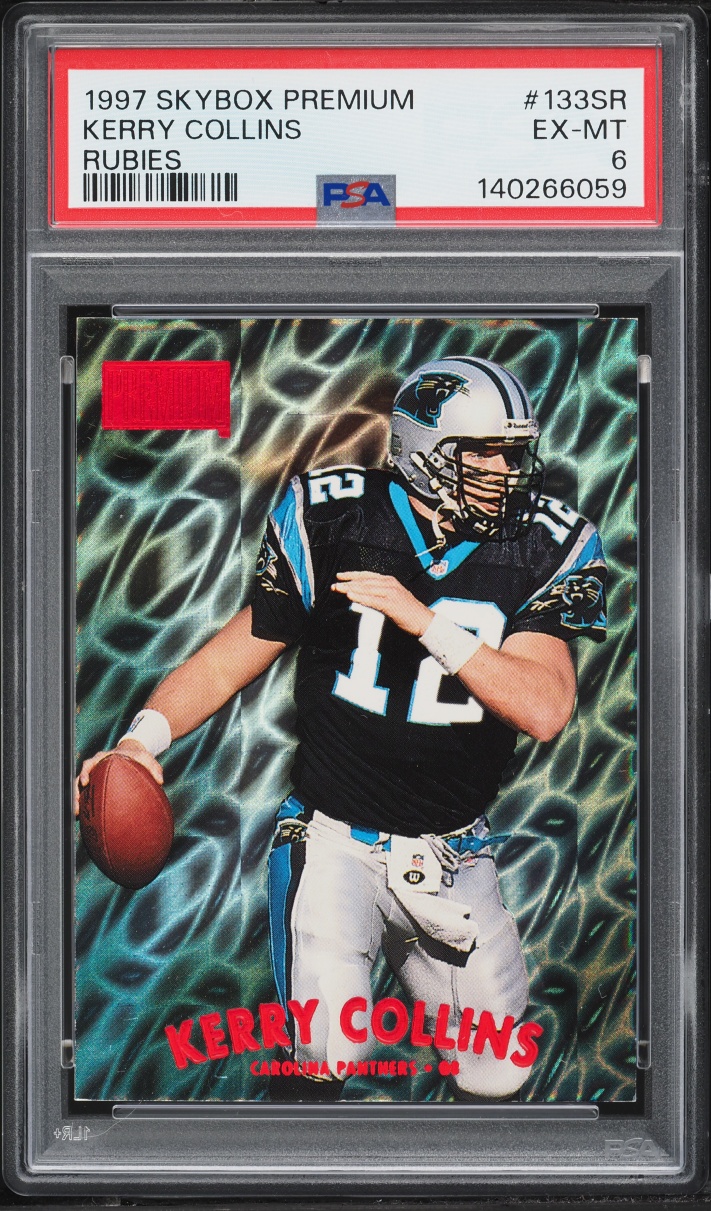 1997 Skybox Premium Rubies Kerry Collins /50 #133SR PSA 6 EXMT