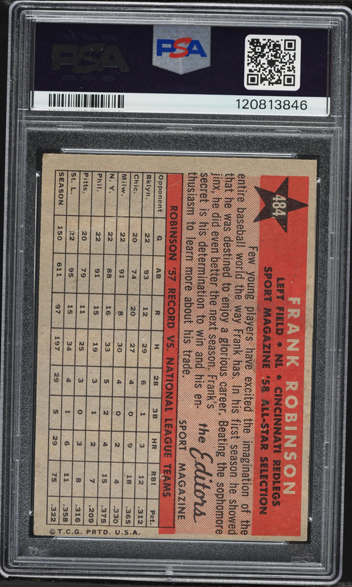 1958 Topps All Star Frank Robinson #484 PSA 2 GD