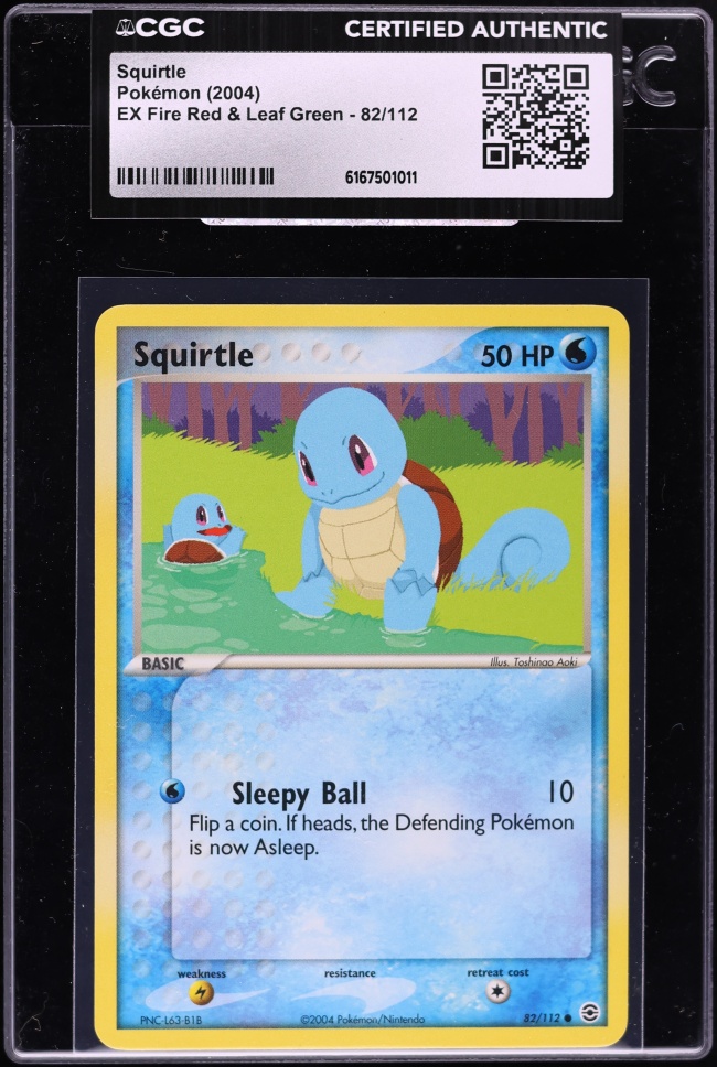 2004 Pokemon EX Fire Red & Leaf Green Squirtle #82 CGC AUTH