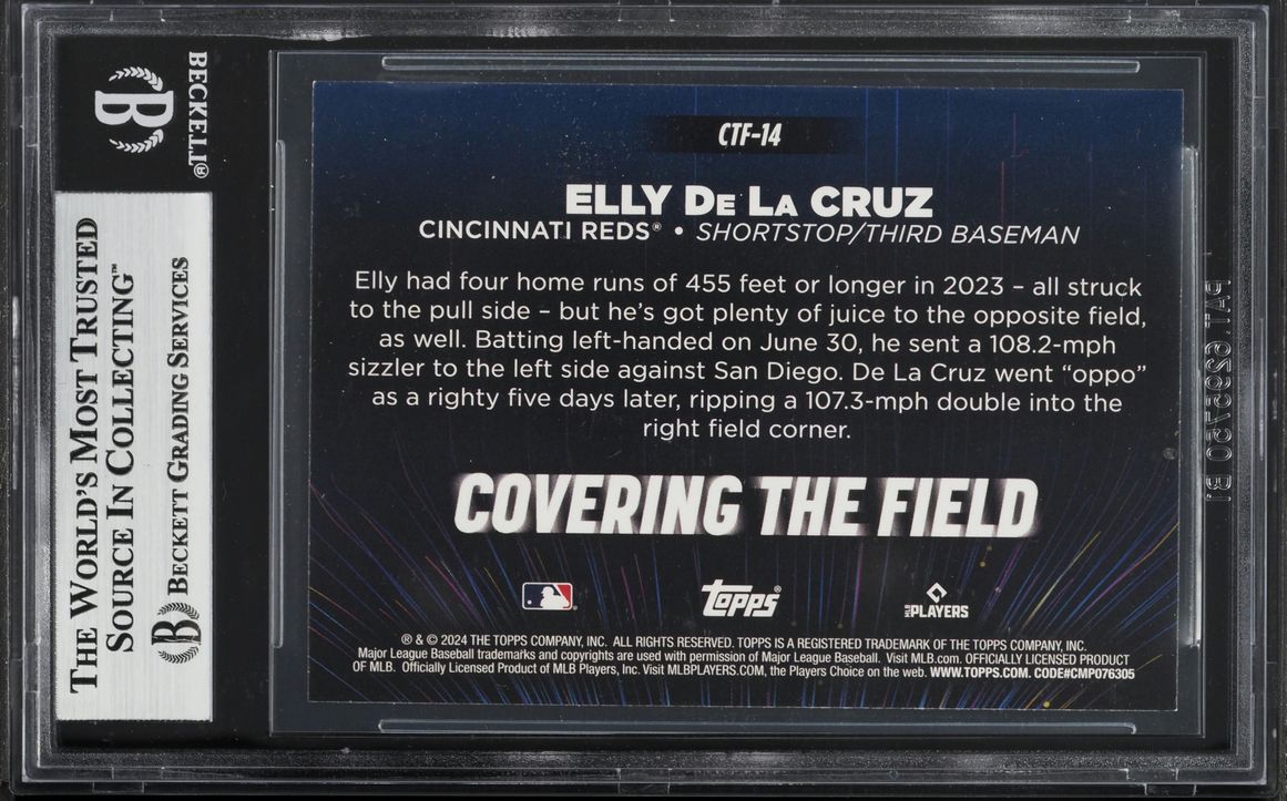 2024 Topps Covering The Field Elly De La Cruz ROOKIE #CTF14 BGS 8.5 NM-MT+