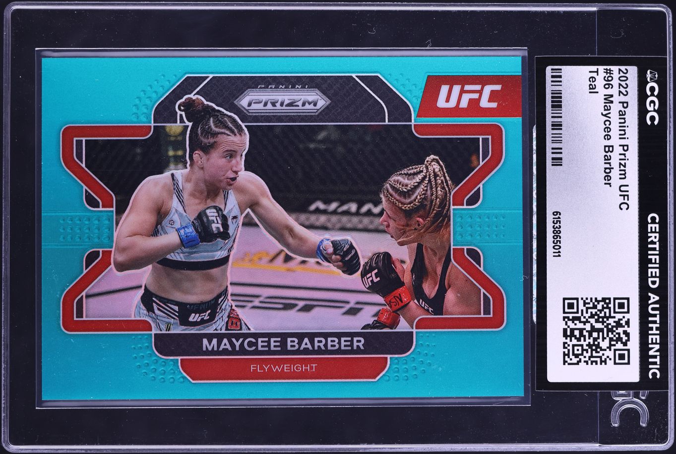 2022 Panini Prizm UFC Teal Maycee Barber /49 #96 CGC AUTH