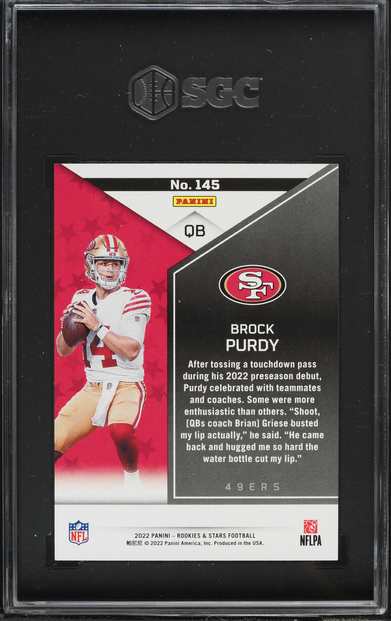 2022 Panini Rookies & Stars Brock Purdy ROOKIE #145 SGC 9.5 MINT+
