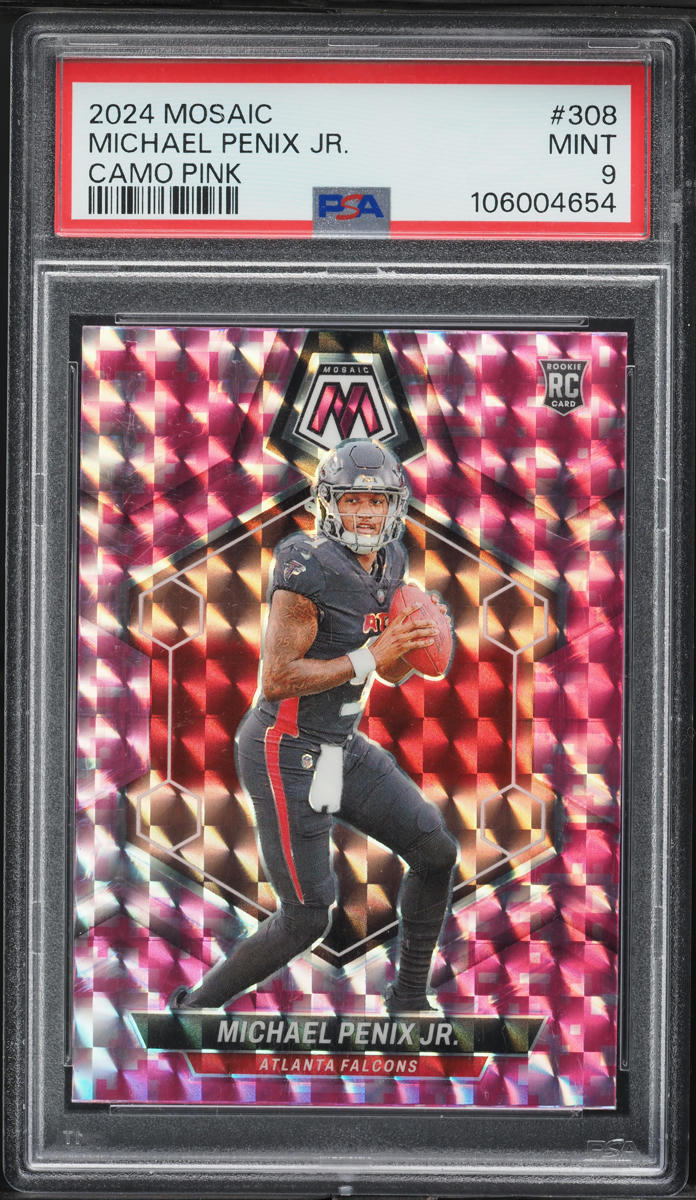 2024 Panini Mosaic Camo Pink Michael Penix Jr ROOKIE #308 PSA 9 MINT