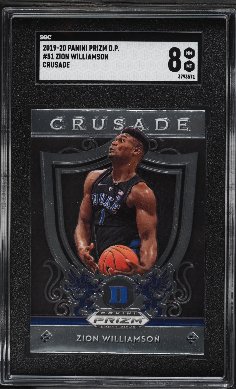 2019 Panini Prizm Draft Picks Crusade Zion Williamson ROOKIE #51 SGC 8 NM-MT