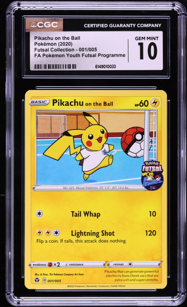 2020 Pokemon Sword & Shield Futsal Collection Youth Pikachu On The Ball #1 CGC 10 GEM