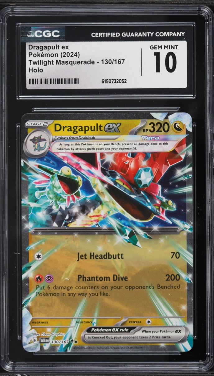 2024 Pokemon Scarlet & Violet Twilight Masquerade Holo Dragapult EX #130 CGC 10 GEM MINT