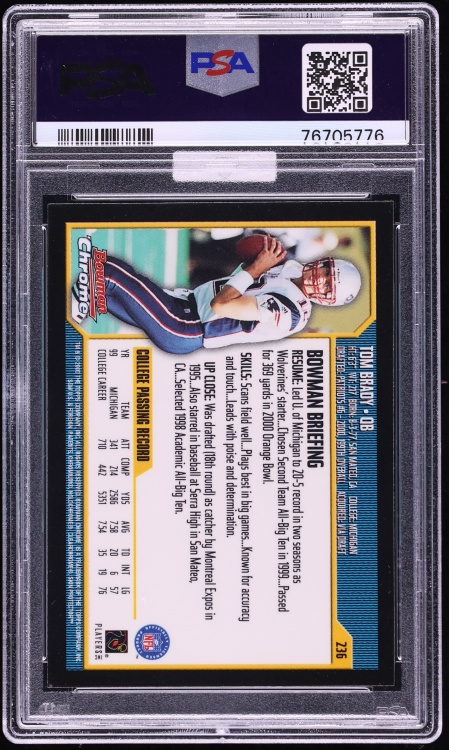 2000 Bowman Chrome Tom Brady ROOKIE #236 MBA PSA 10 GEM MINT