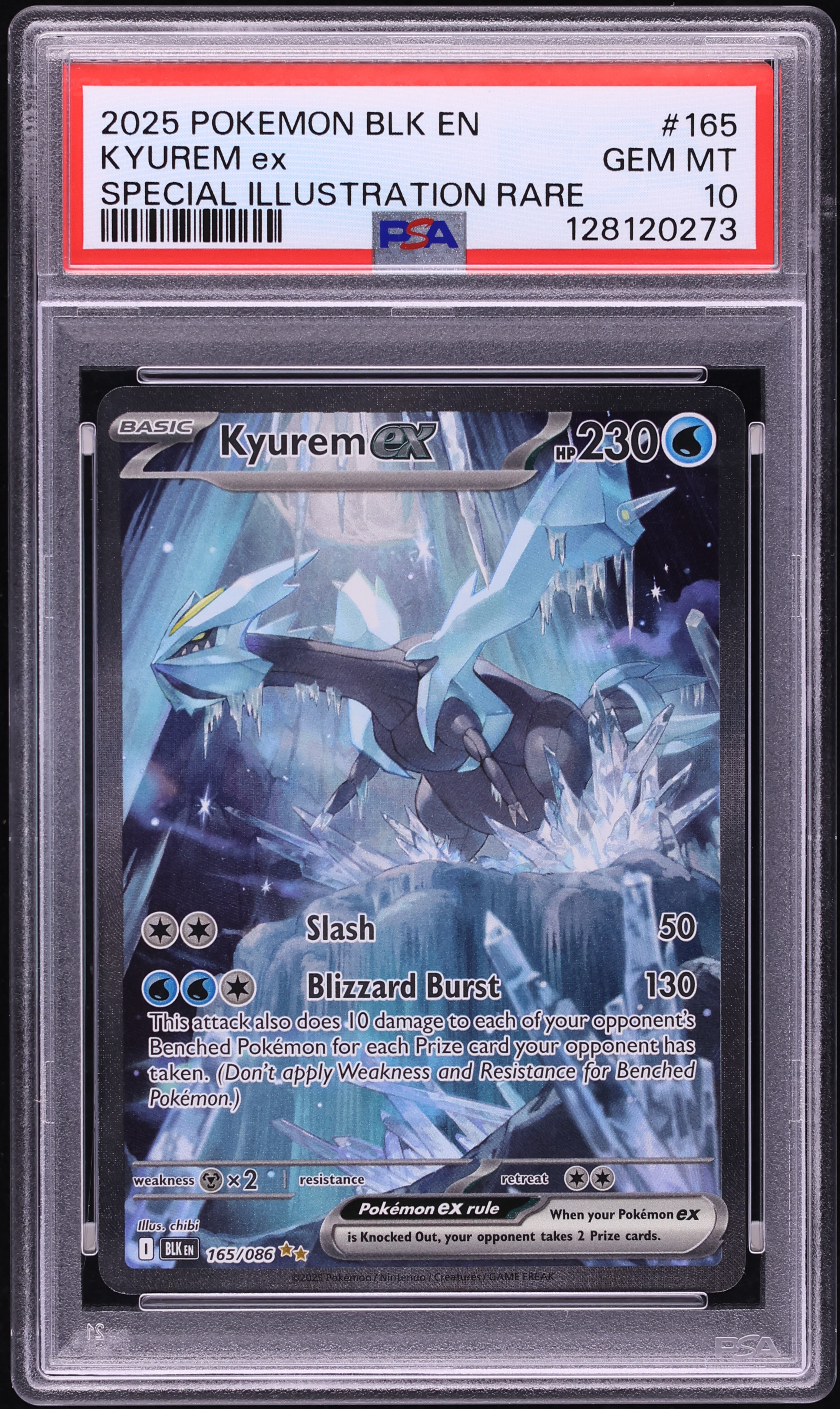 2025 Pokemon Scarlet & Violet Black Bolt SIR Kyurem ex #165 PSA 10 GEM MINT