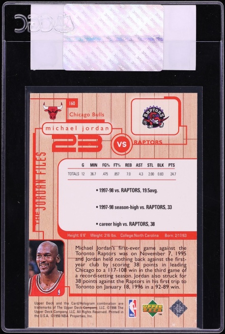 1998 Upper Deck MJ Living Legend Michael Jordan #160 CGC AUTH