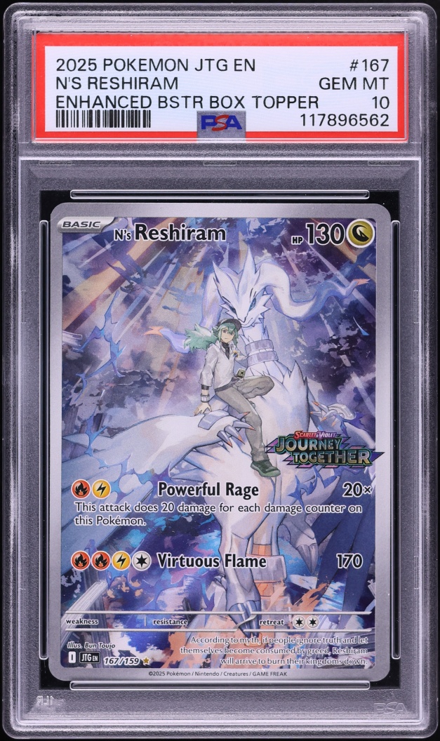 2025 Pokemon Scarlet & Violet Journey Together IR N's Reshiram #167 PSA 10 GEM MINT