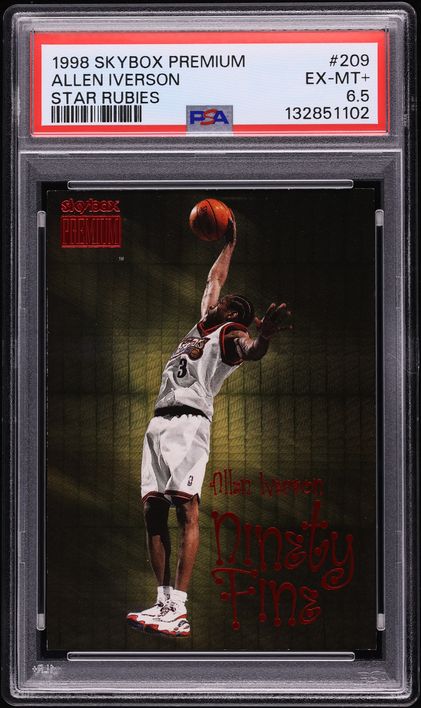 1998 Skybox Premium Star Rubies Allen Iverson /50 #209 PSA 6.5 EXMT+