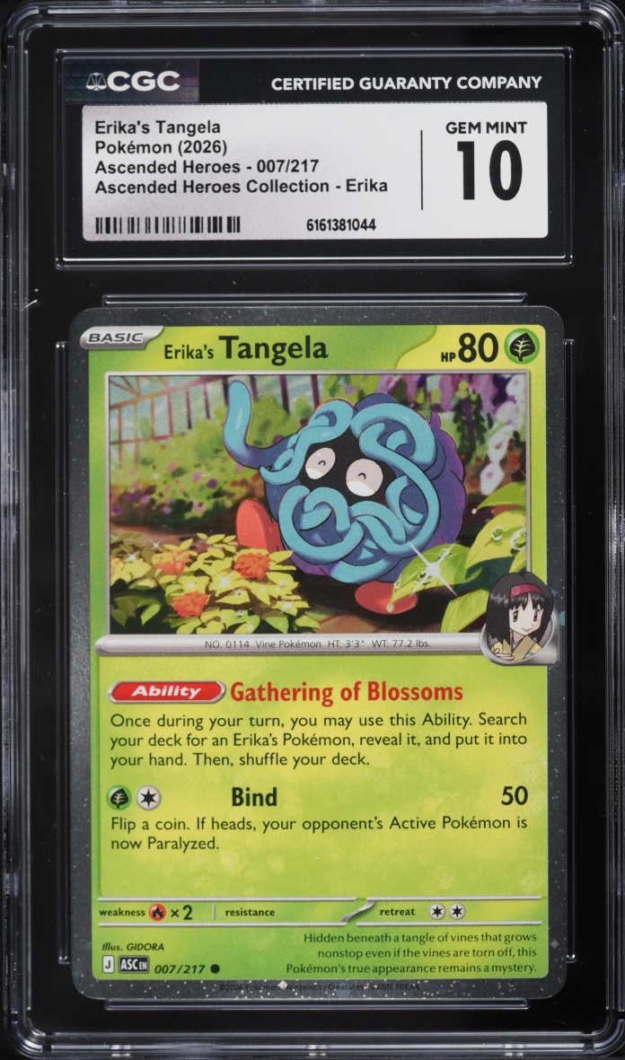 2026 Pokemon Mega Evolution Ascended Heroes Collection Erika's Tangela #007 CGC 10 GEM MINT