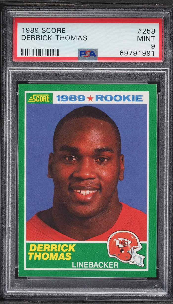 1989 Score Football Derrick Thomas ROOKIE #258 PSA 9 MINT
