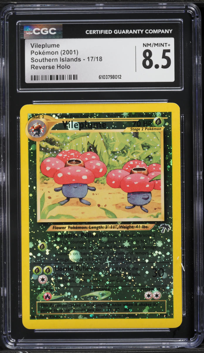2001 Pokemon Southern Islands Reverse Holo Vileplume #17 CGC 8.5 NM-MT+