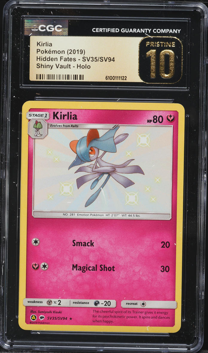 2019 Pokemon Sun & Moon Hidden Fates Shiny Kirlia #SV35 CGC 10 PRISTINE