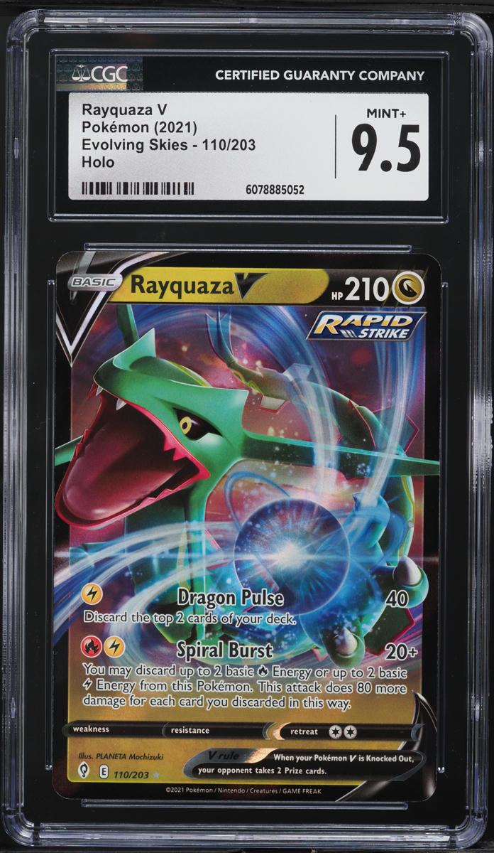 2021 Pokemon Sword & Shield Evolving Skies Rayquaza V #110 CGC 9.5 MINT+