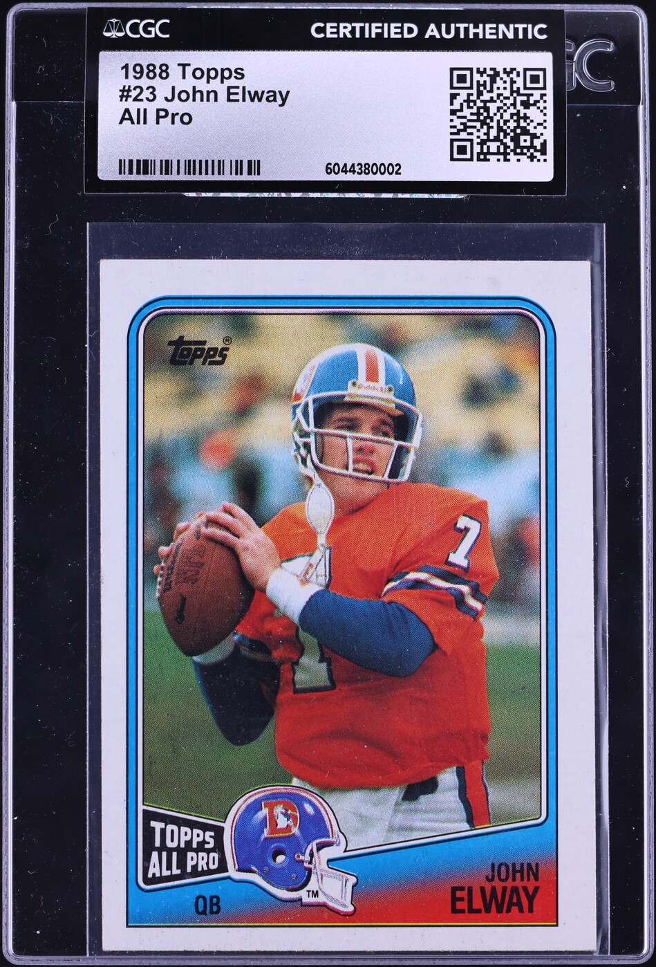 1988 Topps All-Pro John Elway #23 CGC AUTH