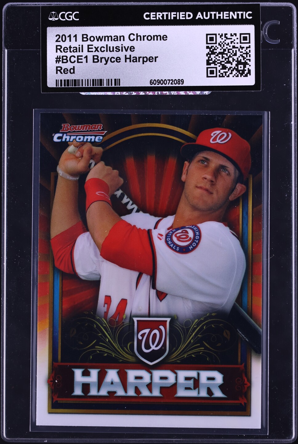 2011 Bowman Chrome Retail Exclusive Red Bryce Harper ROOKIE #BCE1 CGC ...