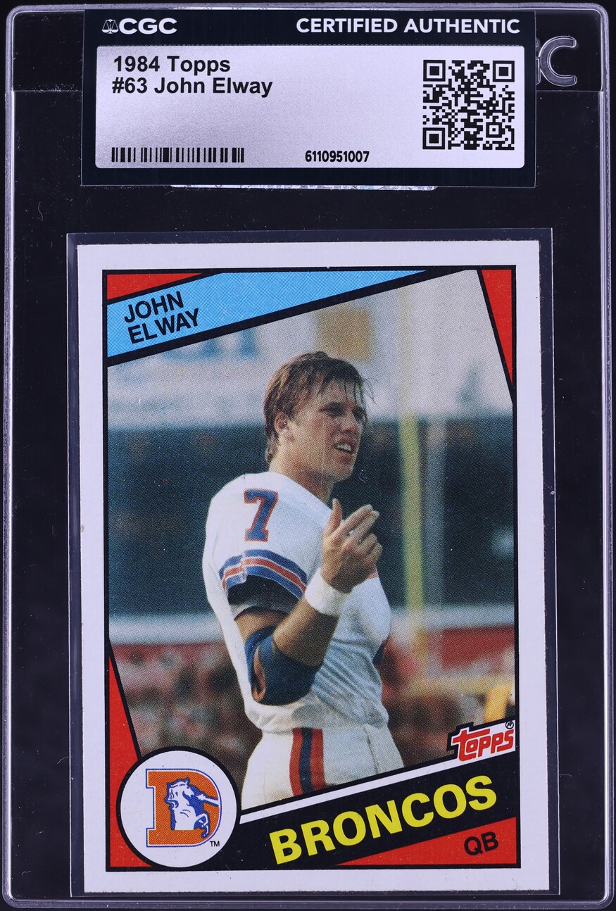 1984 Topps Football John Elway ROOKIE #63 CGC AUTH