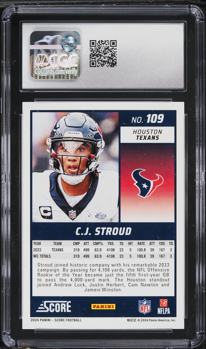 2024 Score Football C.J. Stroud #109 CGC 8 NM-MT