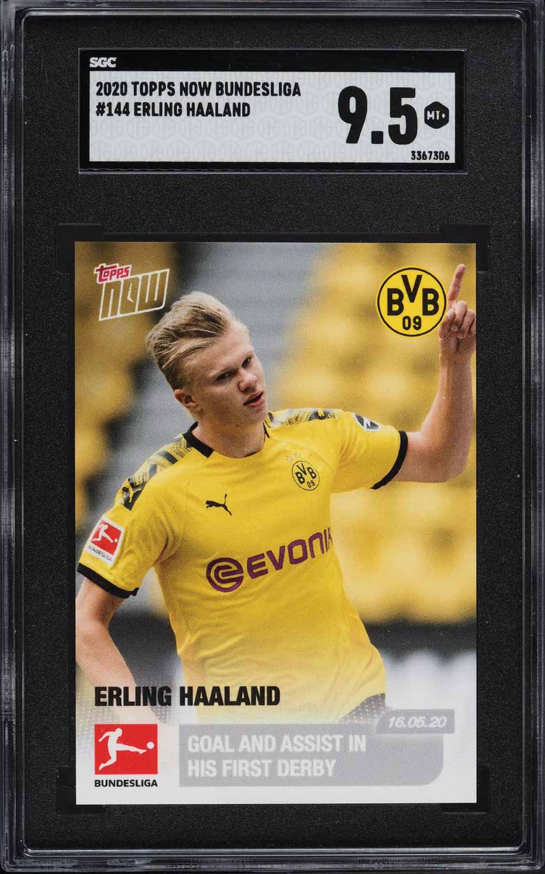 2020 Topps Chrome UEFA Champions League Erling Haaland SP #49 PSA