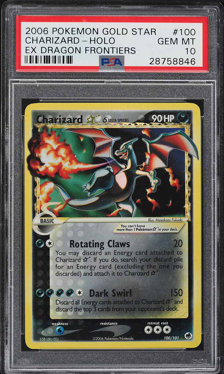 2006 Pokemon EX Dragon Frontiers Holo Charizard Gold Star #100 PSA 10 GEM MINT