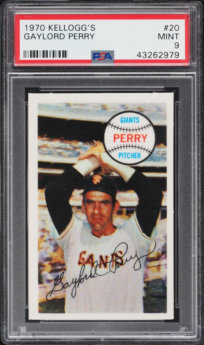 1970 Kellogg's Gaylord Perry #20 PSA 9 MINT
